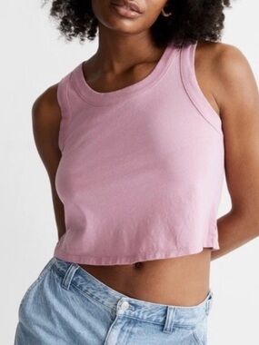 NWOT Madewell Lilac Softfade Cotton Cropped Tank L